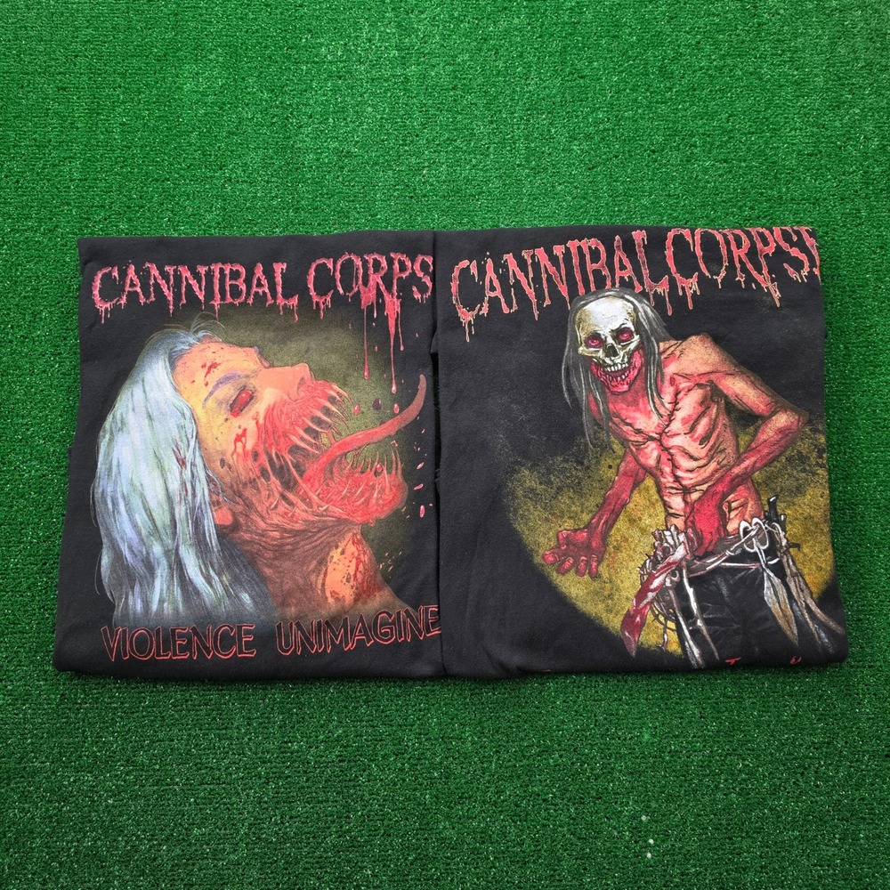 Cannibal Corpse Tshirt Mens XL Black Bundle Lot of 2 Metal Band Graphic Tee